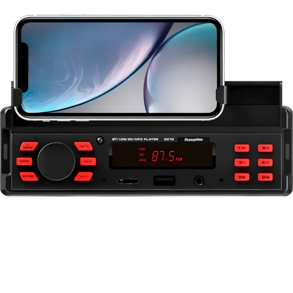 Som Automotivo Rádio Mp3 Suporte De Celular First Option Bluetooth Usb Leitor Cartão Sd