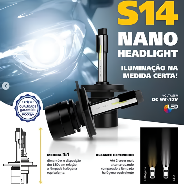 Lâmpadas Super Led Nano S14 Shocklight 6000K 9V 12V 7200 Lumens - Imagem 4
