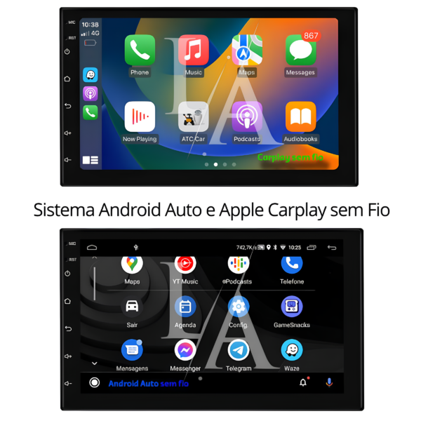 Central Multimidia Android 13 Android Auto Carplay Sem Fio - Imagem 2