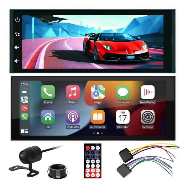 Central Multimídia 1 Din Mp6 Mp5 Android Auto Carplay Via Cabo Touch