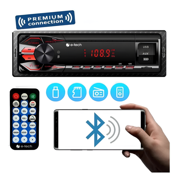 Som Automotivo Etech Premium 2 Usb Bluetooth Leitor Cartão Sd - Imagem 2