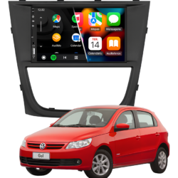 Central Multímidia Mp5 Android Auto Carplay Sem Fio + Moldura Gol G5 Camera De Ré