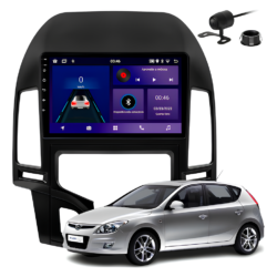 Central Multímidia 9 Polegadas 4gb 64gb Android 13 Octacore Android Auto Carplay Sem Fio Qled + Moldura Hyundai I30 Camera De Ré