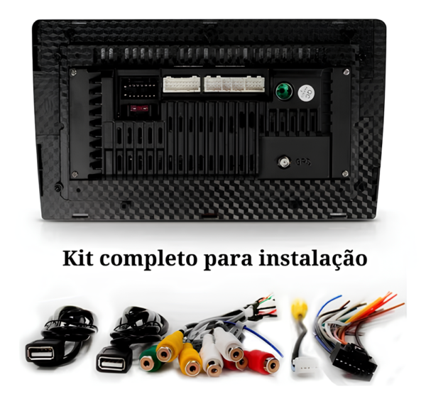 Central Multimídia 9 Polegadas Android 12 Sistema Android Auto Carplay Via Bluetooth 2GB Ram 32 GB Memória - Imagem 3