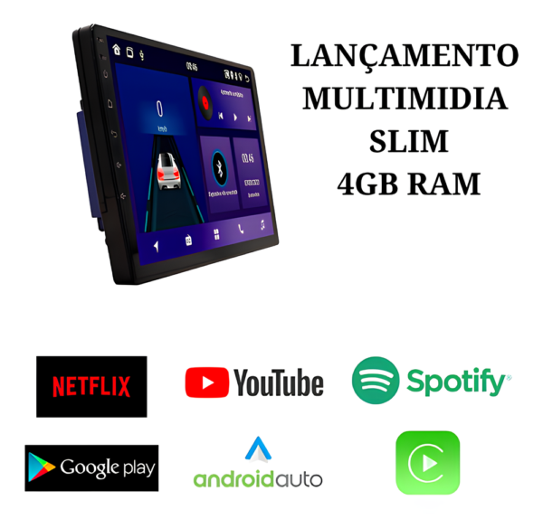 Central Multímidia 9 Polegadas 4gb 64gb Android 13 Octacore Android Auto Carplay Sem Fio Qled + Moldura Fiat Uno Camera De Ré - Imagem 3