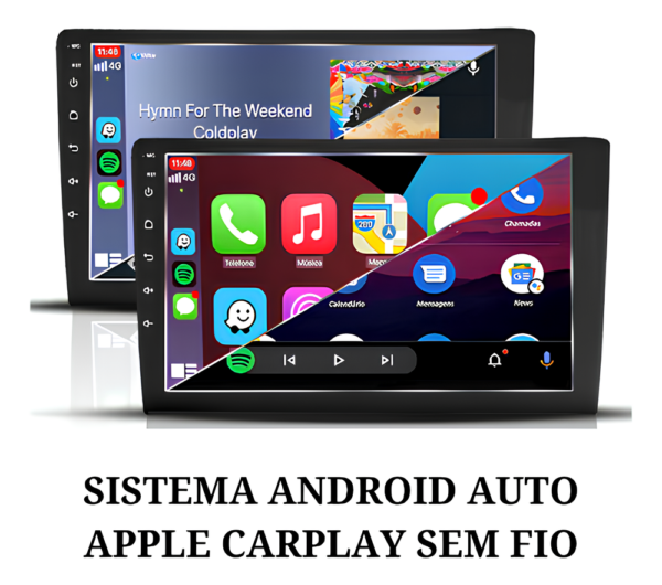 Central Multímidia 9 Polegadas 4gb 64gb Android 13 Octacore Android Auto Carplay Sem Fio Qled + Moldura Fiat Uno Camera De Ré - Imagem 4