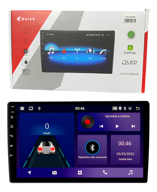 Central Multimidia Duinb 9 Polegadas Android Auto Carplay Sem Fio 4gb 64gb Octacore Qled - Imagem 3