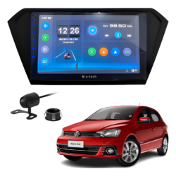 Central Multímidia Mp5 9 Polegadas Android Auto Carplay Sem Fio + Moldura Gol G7 Camera De Ré