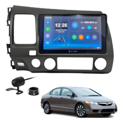 Central Multímidia Mp5 9 Polegadas Android Auto Carplay Sem Fio + Moldura New Civic Camera De Ré
