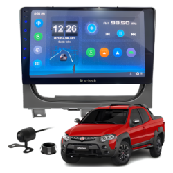 Central Multímidia Mp5 9 Polegadas Android Auto Carplay Sem Fio + Moldura Fiat Strada Palio Siena Camera De Ré