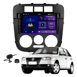Central Multímidia 7 Polegadas Octacore 4gb 64gb Android Auto Carplay Sem Fio + Moldura Gol G4 Camera De Ré