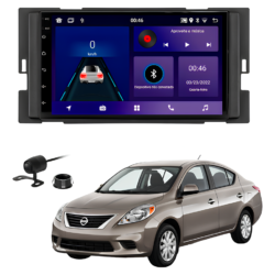 Central Multímidia 7 Polegadas Octacore 4gb 64gb Android Auto Carplay Sem Fio + Moldura Nissan Versa March Sentra Camera De Ré