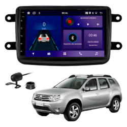 Central Multímidia 7 Polegadas Octacore 4gb 64gb Android Auto Carplay Sem Fio + Moldura Renault Duster Camera De Ré