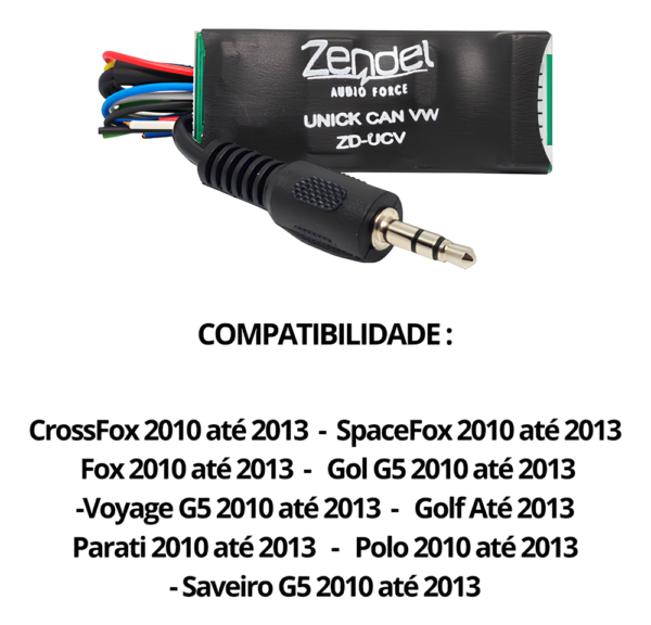 Interface Controle De Volante Unick Volkswagen Zd-uvw V4 Zendel - Imagem 2