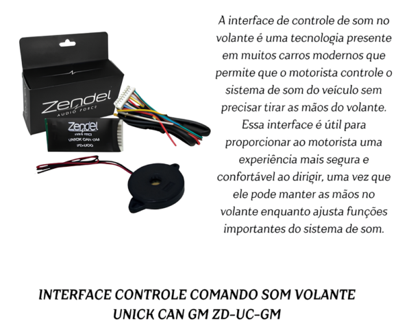Interface Controle De Volante Unick Can Linha Chevrolet GM ZD-UC Zendel - Imagem 4