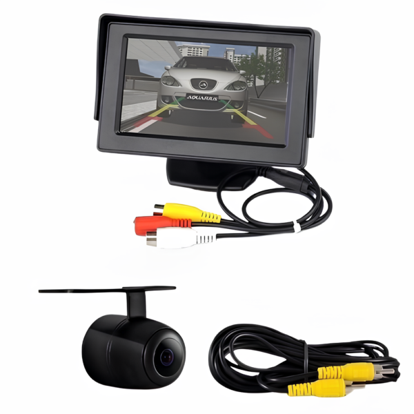 Monitor Tela 4.3 + Câmera De Ré Borboleta E Cabo Adicional 10 Metros - Imagem 2