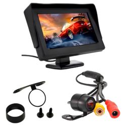Monitor Tela 4.3 Retrátil Lcd Tft Veicular Dvd + Câmera De Ré