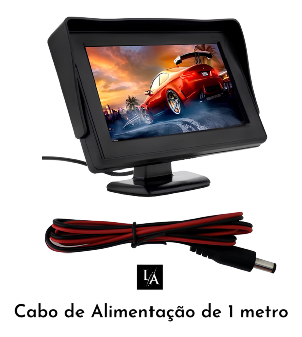 Monitor Tela 4.3 Retrátil Lcd Tft Veicular Dvd + Câmera De Ré - Imagem 5