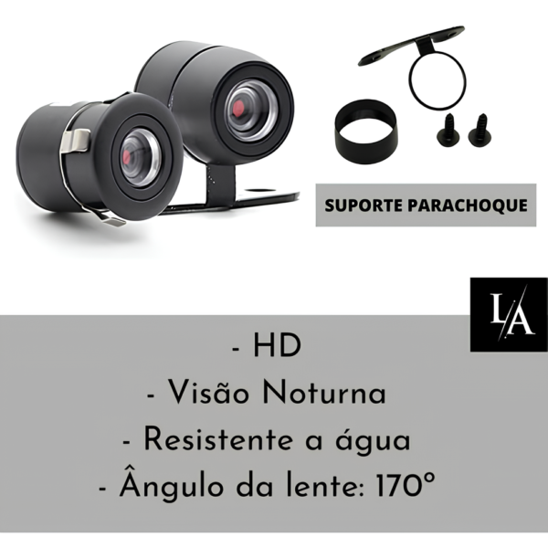 Retrovisor Lcd + Câmera De Ré Com Cabo Adicional Total 10m - Imagem 4
