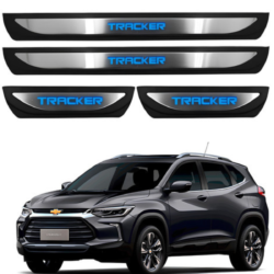 Kit 7 Soleiras em Led GM Tracker 4 Portas Aço Inox Escovado