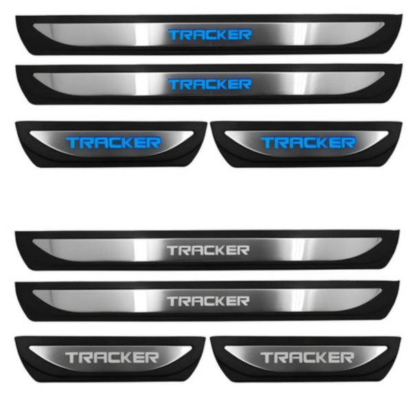 Kit 7 Soleiras em Led GM Tracker 4 Portas Aço Inox Escovado - Imagem 3
