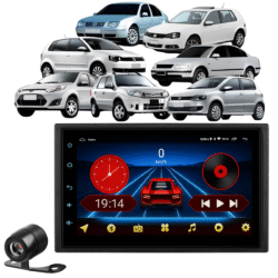 Central Multimídia Android 13 Carplay Android Auto Sem Fio 2gb 64gb Quadcore + Moldura Fiesta 2003 2013 Camera De Ré