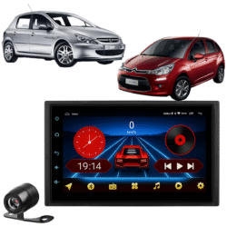 Central Multimídia Android 13 Carplay Android Auto Sem Fio 2gb 64gb Quadcore + Moldura Peugeot 307 Citroen C3 Camera De Ré