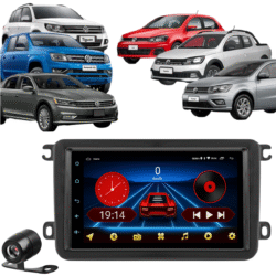 Central Multimídia Android 13 Carplay Android Auto Sem Fio 2gb 64gb Quadcore + Moldura Gol G7 Camera De Ré