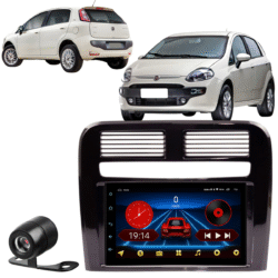 Central Multimídia Android 13 Carplay Android Auto Sem Fio 2gb 64gb Quadcore + Moldura Fiat Punto Camera De Ré