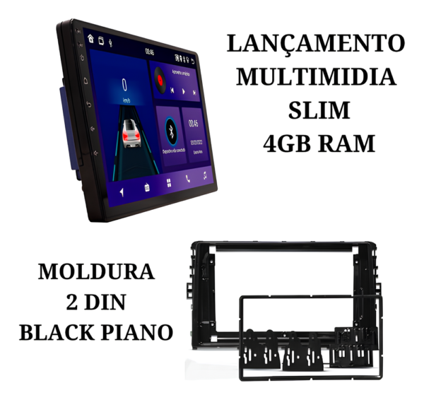 Central Multímidia 9 Polegadas 4gb 64gb Android 13 Octacore Android Auto Carplay Sem Fio Qled + Moldura Volkswagen Nivus Polo Virtus Camera De Ré - Imagem 4