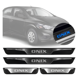 Kit Soleiras Em Led Gm Onix 2013 2022 Aço Inox Escovado