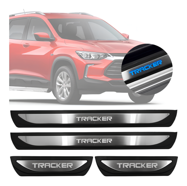 Kit Soleiras Em Led Gm Tracker 2013 2023 Aço Inox Escovado