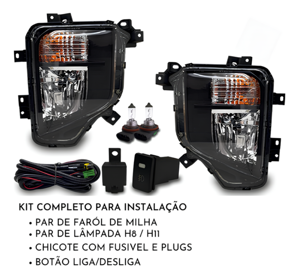 Farol De Milha Neblina Completo Mitsubishi Triton L200 2020 á 2022 + T10 - Imagem 2