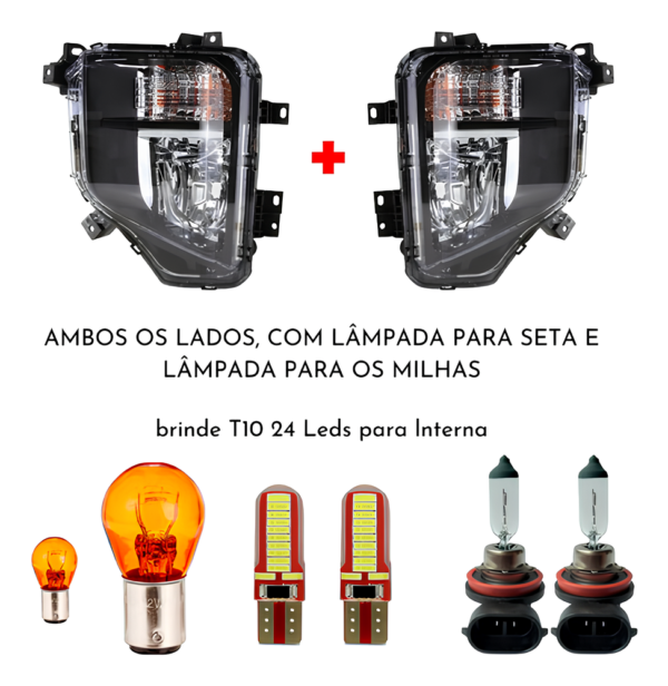 Farol De Milha Neblina Completo Mitsubishi Triton L200 2020 á 2022 + T10 - Imagem 4