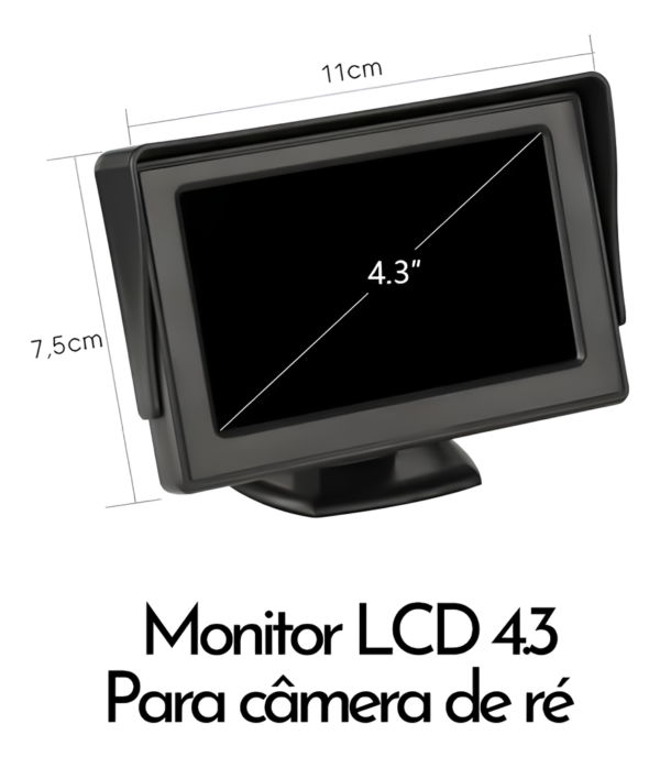 Kit Monitor Lcd 4.3 + Sensor De Estacionamento e Camera De Ré - Imagem 2