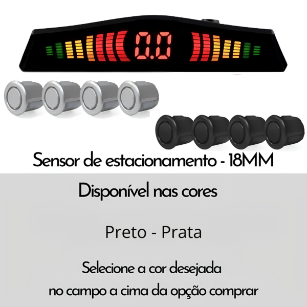 Kit Retrovisor Lcd + Sensor De Estacionamento e Camera De Ré Infravermelho - Imagem 2