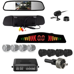 Kit Retrovisor Lcd + Sensor De Estacionamento e Camera De Ré