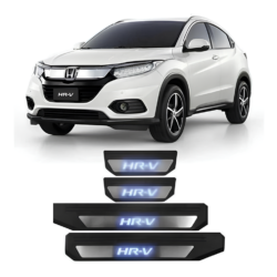 Kit Soleiras Em Led Honda Hrv 2016 2021 Aço Inox Escovado
