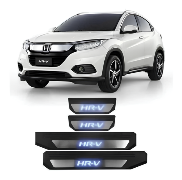 Kit Soleiras Em Led Honda Hrv 2016 2021 Aço Inox Escovado