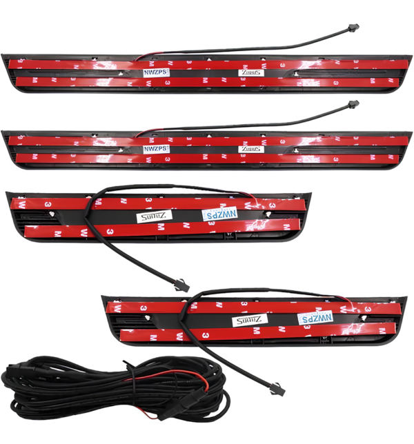 Kit Soleiras Em Led Hyundai Hb20s 2012 2021 Aço Inox Escovado - Imagem 5