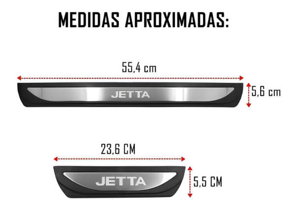 Kit Soleiras Em Led Jetta 2020 2022 Aço Inox Escovado - Imagem 4