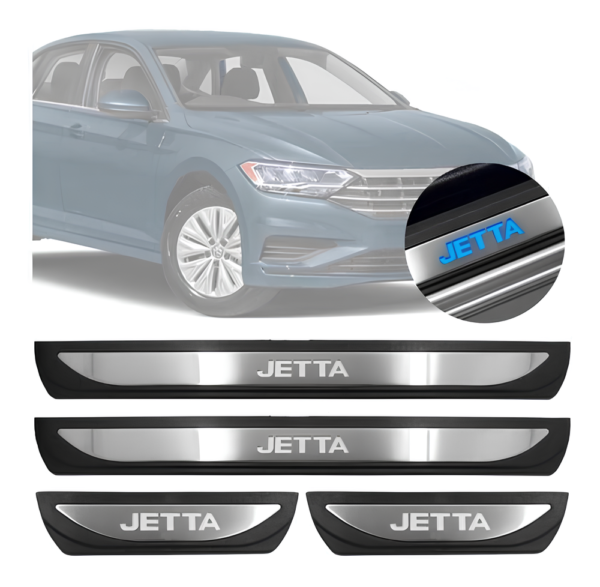 Kit Soleiras Em Led Jetta 2020 2022 Aço Inox Escovado