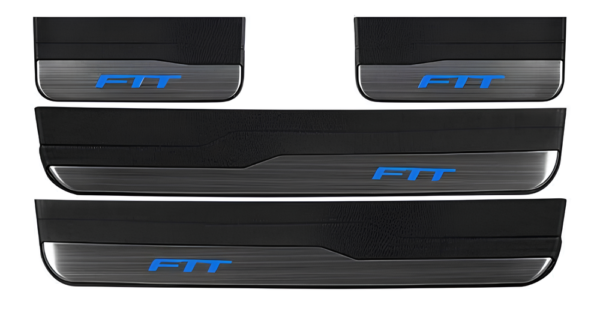 Kit Soleiras Em Led Honda Fit 2015 2022 Aço Inox Escovado - Imagem 2