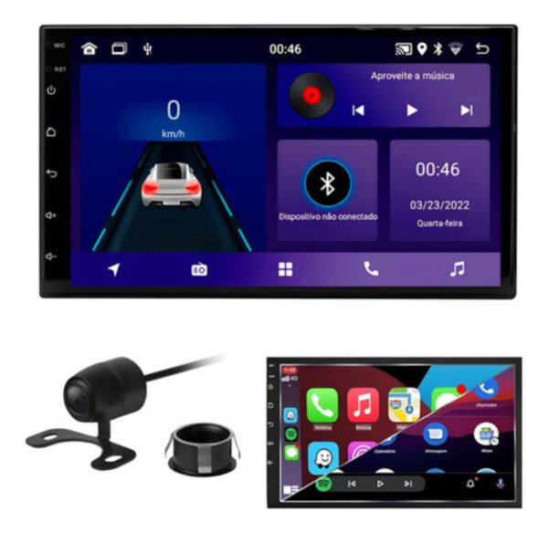 Central Multimidia Fiat Punto Linea Android 13 4gb 64gb Moldura e Câmera de Ré - Imagem 2