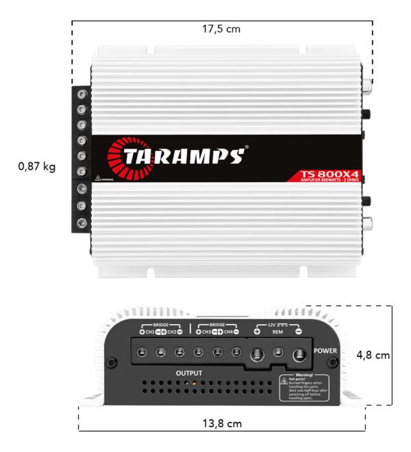 Modulo Taramps Som 800w Ts800x4 2 Ohms Entrada Rca e Fio T800 4 - Image 7