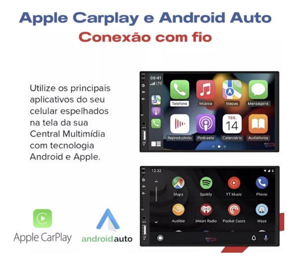 Central MP5 Vision Android Auto e Apple Carplay via fio - Imagem 6