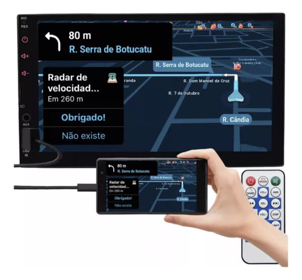 Central MP5 Vision Android Auto e Apple Carplay via fio - Imagem 4