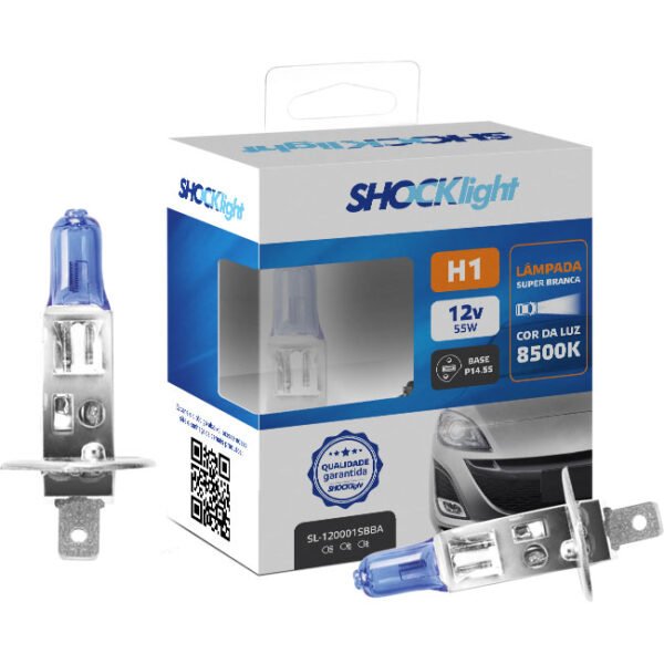 LÂMPADA HALÓGENA SUPER BRANCA H1 12V 55W