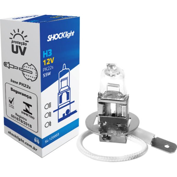 LÂMPADA HALÓGENA STANDART H3 12V 55W PK22S