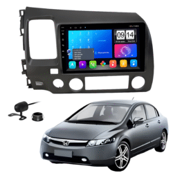 Multimidia 9 Polegadas Android 13 2gb 32gb E-Tech Carplay Honda New Civic G8 Moldura